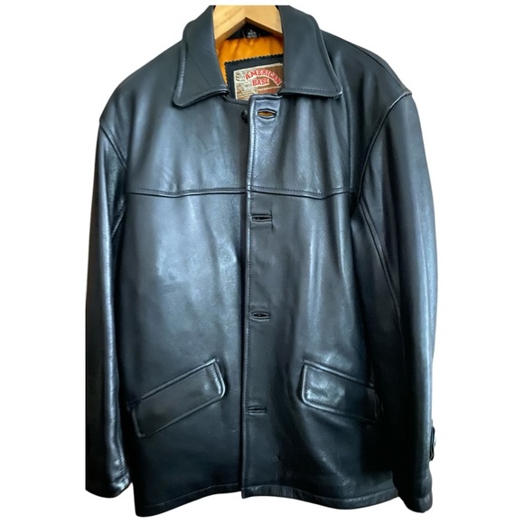 American Base Men’s Black Leather Jacket Size Small - Picture 1 of 7